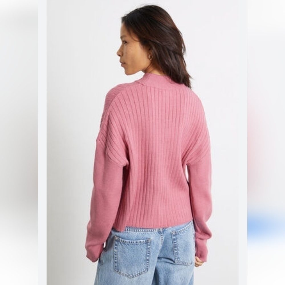 PacSun Contrast Ribbed Mock Neck Sweater Small - Picture 4 of 9